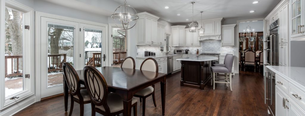 A remodeled kitchen.